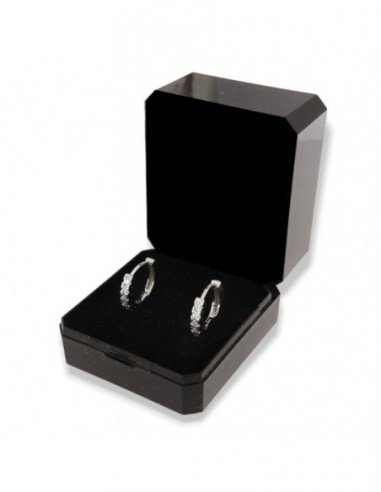 Orecchini Argento Rodiato Cerchi 16MM Zirconi Bianchi [51e0bfbd]