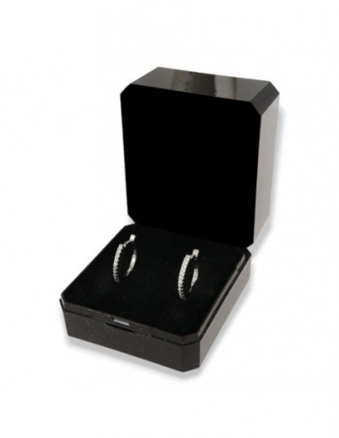 Orecchini Argento Rodiato Cerchi 16MM Zirconi Bianchi [5fb90ebe]