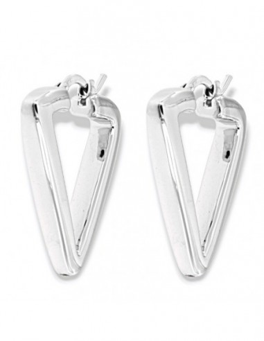 Orecchini Argento Rodiato Cerchi Triangolari [71432ede]