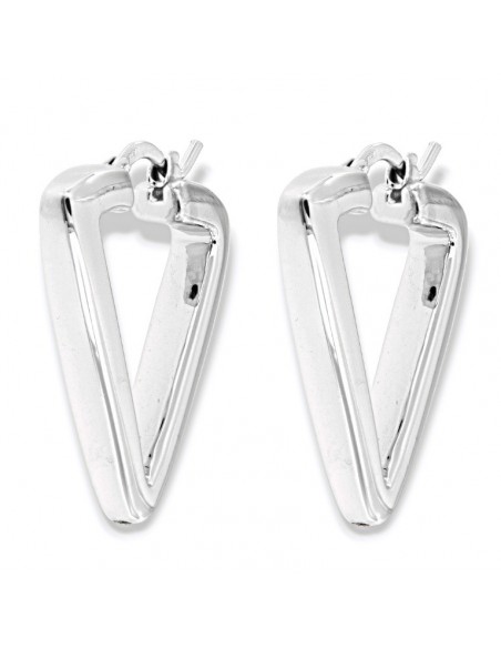 Orecchini Argento Rodiato Cerchi Triangolari [71432ede]