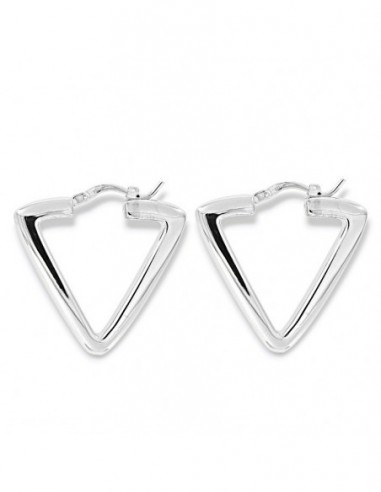 Orecchini Argento Rodiato Cerchi Triangolari [65df7091]
