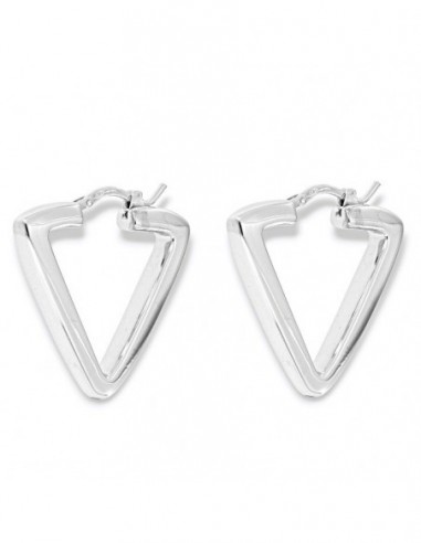 Orecchini Argento Rodiato Cerchi Triangolari [608f378f]