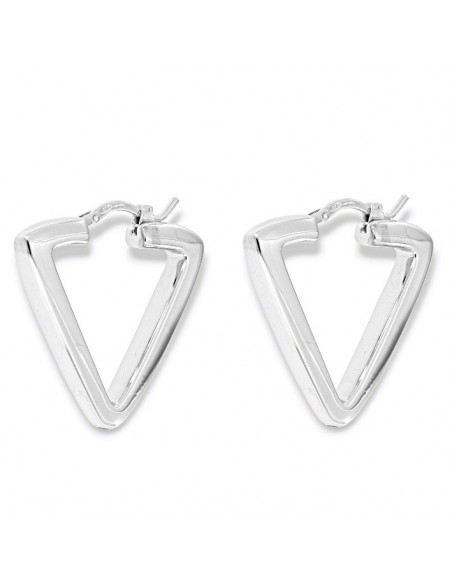 Orecchini Argento Rodiato Cerchi Triangolari [608f378f]