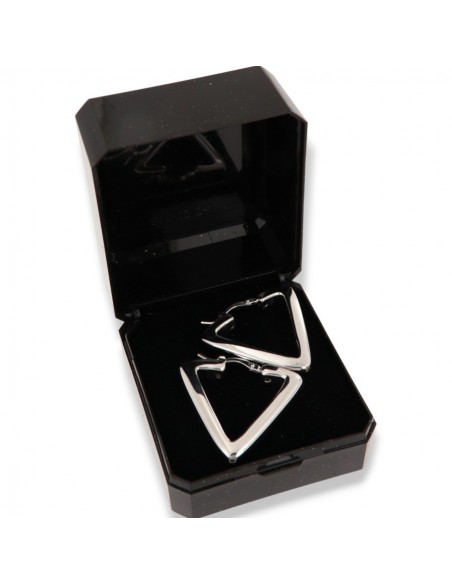 Orecchini Argento Rodiato Cerchi Triangolari [d792f68b]
