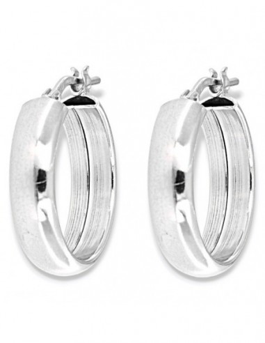 Orecchini Argento Rodiato Cerchi Canna Tonda 19MM [ccfe61e6]