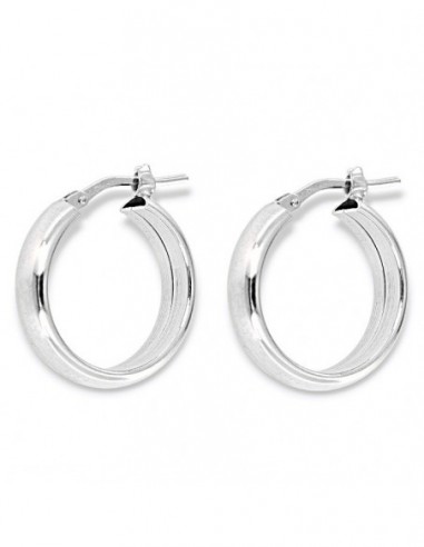 Orecchini Argento Rodiato Cerchi Canna Tonda 19MM [cdacf984]