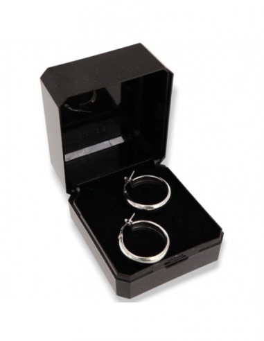 Orecchini Argento Rodiato Cerchi Canna Tonda 19MM [7ab13880]