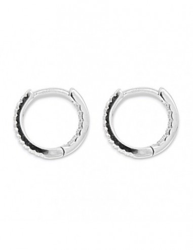 Orecchini Argento Rodiato Cerchi Zirconi Interni [304ef653]