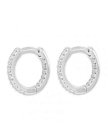 Orecchini Argento Rodiato Cerchi Zirconi Interni [351eb14d]