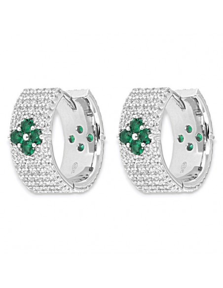 Orecchini Argento Rodiato Cerchi Zirconi Pavè 19MM [dd324d85]