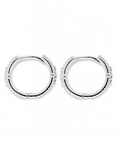 Orecchini Argento Rodiato Cerchi Zirconi Pavè 19MM [f5d48ee8]