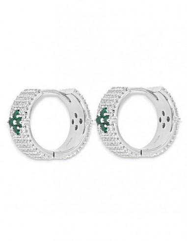 Orecchini Argento Rodiato Cerchi Zirconi Pavè 19MM [f084c9f6]