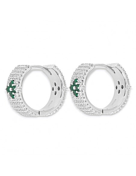 Orecchini Argento Rodiato Cerchi Zirconi Pavè 19MM [f084c9f6]