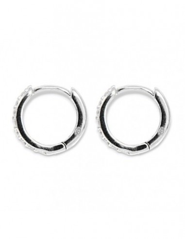 Orecchini Argento Rodiato Cerchi Zirconi Bia 10MM [fd86fe3b]