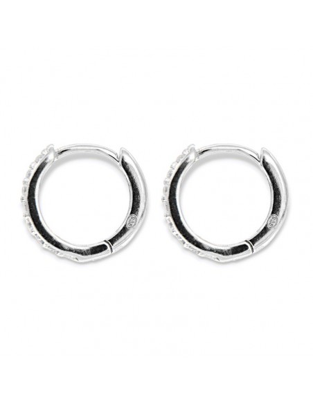 Orecchini Argento Rodiato Cerchi Zirconi Bia 10MM [fd86fe3b]
