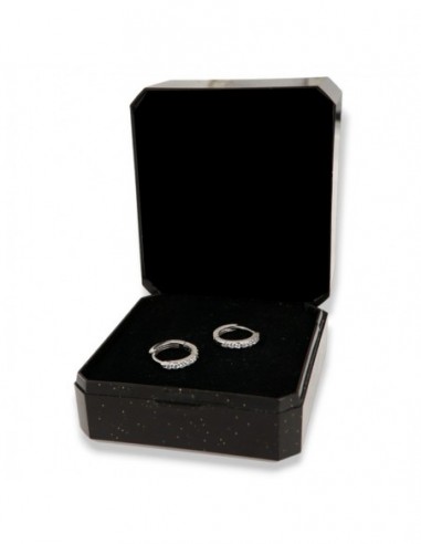 Orecchini Argento Rodiato Cerchi Zirconi Bia 10MM [4fcb7821]