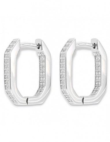 Orecchini Argento Rodiato Cerchi Zirconi Interni [f15a58c1]