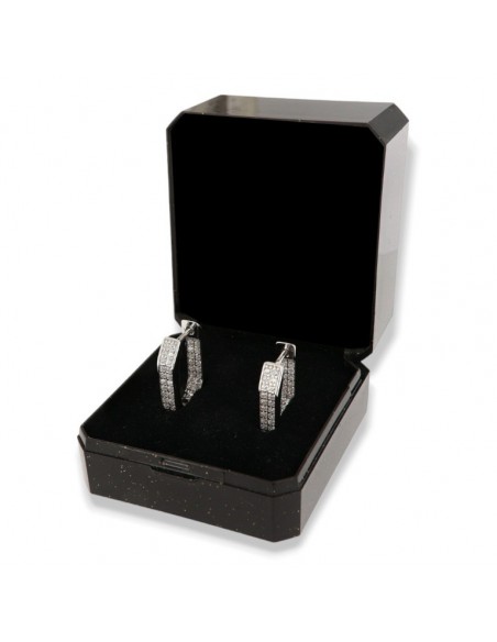 Orecchini Argento Rodiato Cerchi Zirconi Interni [464799c5]