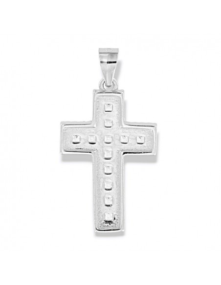 Ciondolo Argento Rodiato Croce Zirconi Bianchi [d11b8ff8]