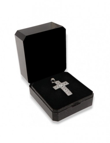 Ciondolo Argento Rodiato Croce Zirconi Bianchi [66064efc]