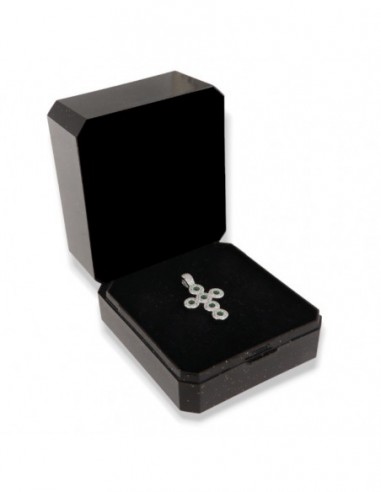 Ciondolo Argento Rodiato Croce Magic Verdi/Bianchi [14065b9b]