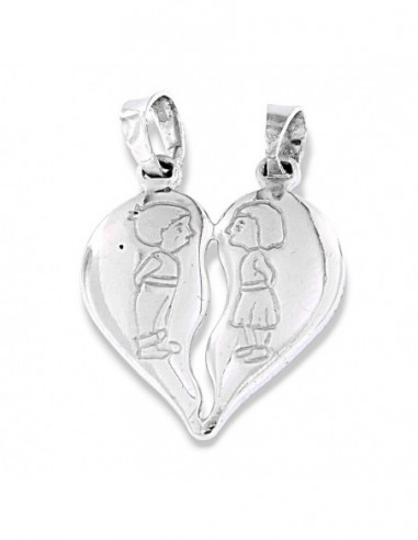 Ciondolo Argento Rodiato Cuore Divisibile [7d505a2f]