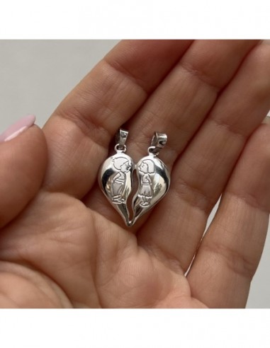 Ciondolo Argento Rodiato Cuore Divisibile [d4712c54]