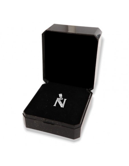 Ciondolo Argento Rodiato Iniziale N ZIrconi Bianchi [0a1ed783]