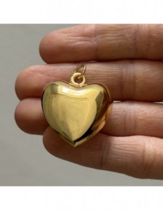 Ciondolo Argento Dorato Cuore Bombato [1b2beade] 2