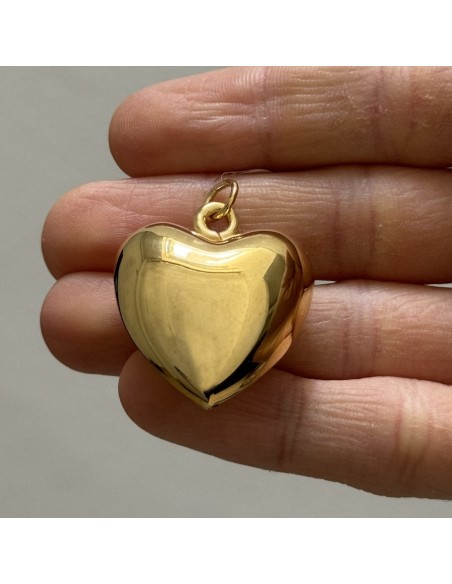 Ciondolo Argento Dorato Cuore Bombato [972455b3]