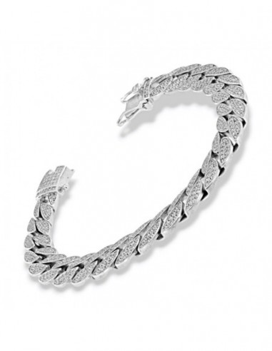 Bracciale Argento Rodiato Maglia Cubana Grumetta [b9e65fff]