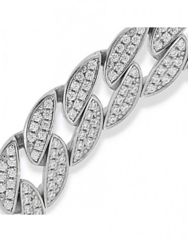 Bracciale Argento Rodiato Maglia Cubana Grumetta [cf287722]