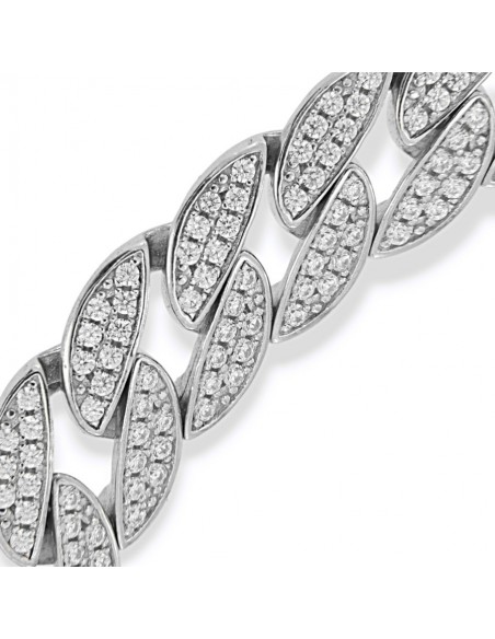 Bracciale Argento Rodiato Maglia Cubana Grumetta [cf287722]