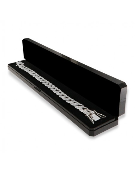 Bracciale Argento Rodiato Maglia Cubana Grumetta [7d65f138]