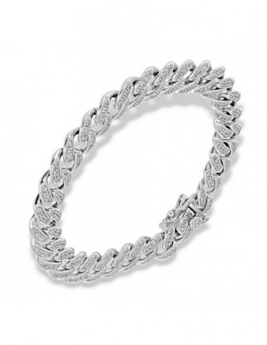 Bracciale Argento Rodiato Grumetta Zirconi Bianchi [595f8cae]