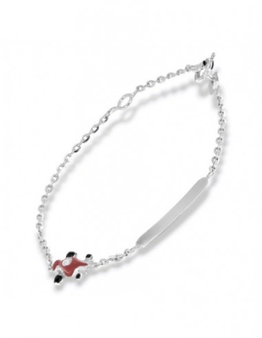 Bracciale Oro Bianco Neonato Auto Piastra Centrale [b993824a]