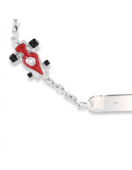 Bracciale Oro Bianco Neonato Auto Piastra Centrale [2d706252]