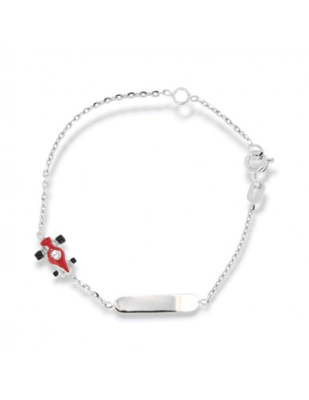 Bracciale Oro Bianco Neonato Auto Piastra Centrale [2820254c]