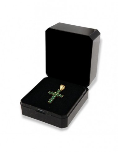 Ciondolo Argento Dorato Croce Zirconi Verdi 2,5MM [20a28a0d]