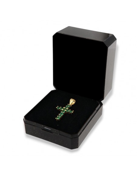 Ciondolo Argento Dorato Croce Zirconi Verdi 2,5MM [20a28a0d]
