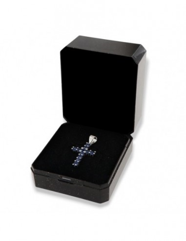 Ciondolo Argento Dorato Croce Zirconi Blu 2,5MM [32495909]