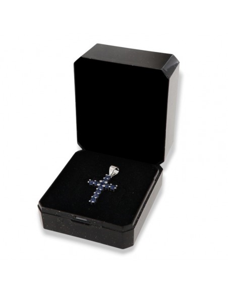 Ciondolo Argento Dorato Croce Zirconi Blu 2,5MM [32495909]