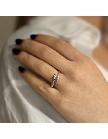 Anello Argento Rodiato Serpente [24f1e302]