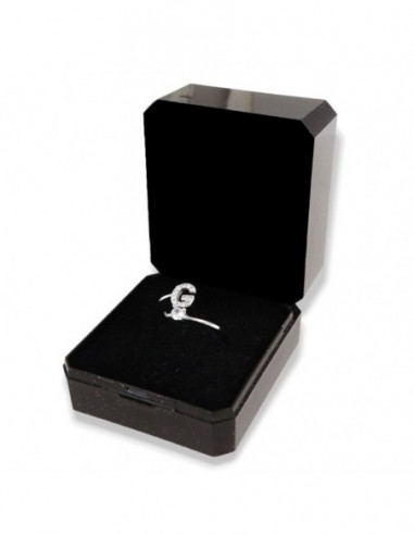 Anello Argento Rodiato Lettera G Punto Luce [b6f6ffeb]