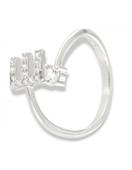 Anello Argento Rodiato Lettera E Punto Luce [25b46c8f]