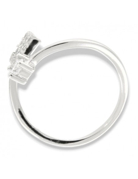 Anello Argento Rodiato Lettera E Punto Luce [92a9ad8b]