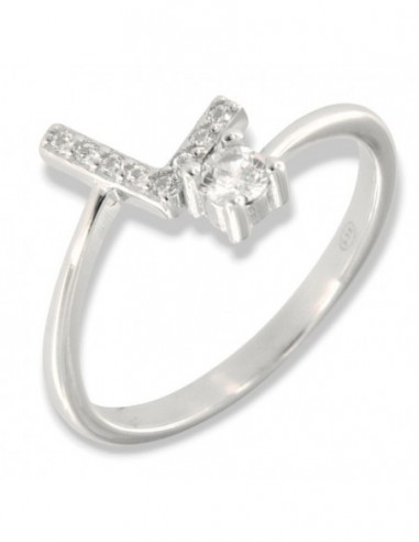 Anello Argento Rodiato Lettera L Punto Luce [2ebd9a92]