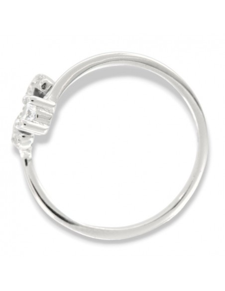 Anello Argento Rodiato Lettera M Punto Luce [31d3d283]