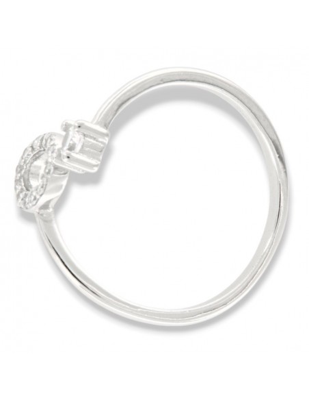 Anello Argento Rodiato Lettera O Punto Luce [be2d7a51]