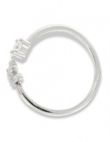 Anello Argento Rodiato Lettera R Punto Luce [3981a250]